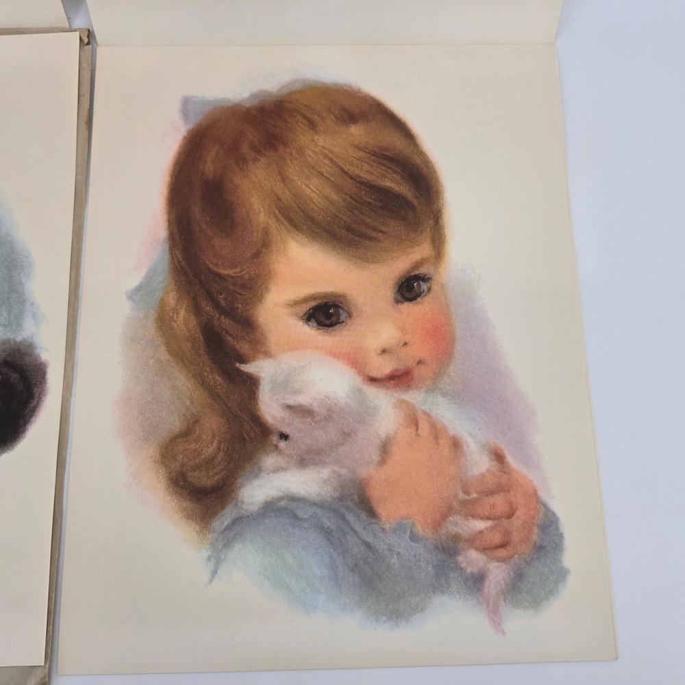 Vintage Big Eye Children Art Prints Set of 5 Northern Paper Mills 1960s MCM - Picture 2 of 9